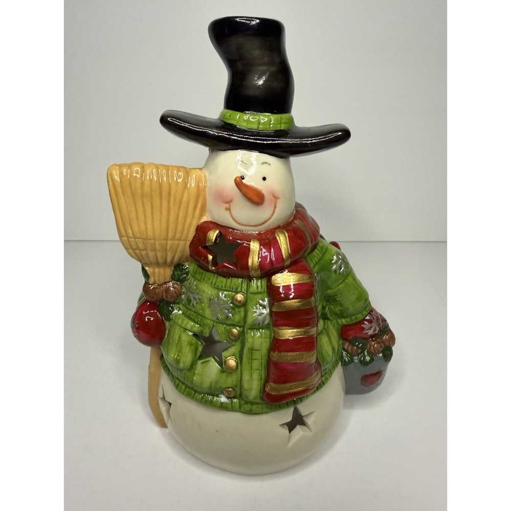 Lincolnshire Christmas "SNOWMAN CANDLE LIGHT" figurine - W/box